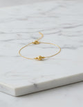 Gold Textured Bead Hand Chain Bracelet