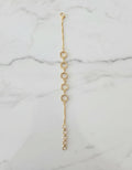 Gold Hexagon Link Hand Chain Bracelet