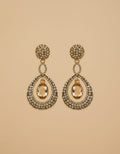 Gold Crystal Teardrop Drop Earrings
