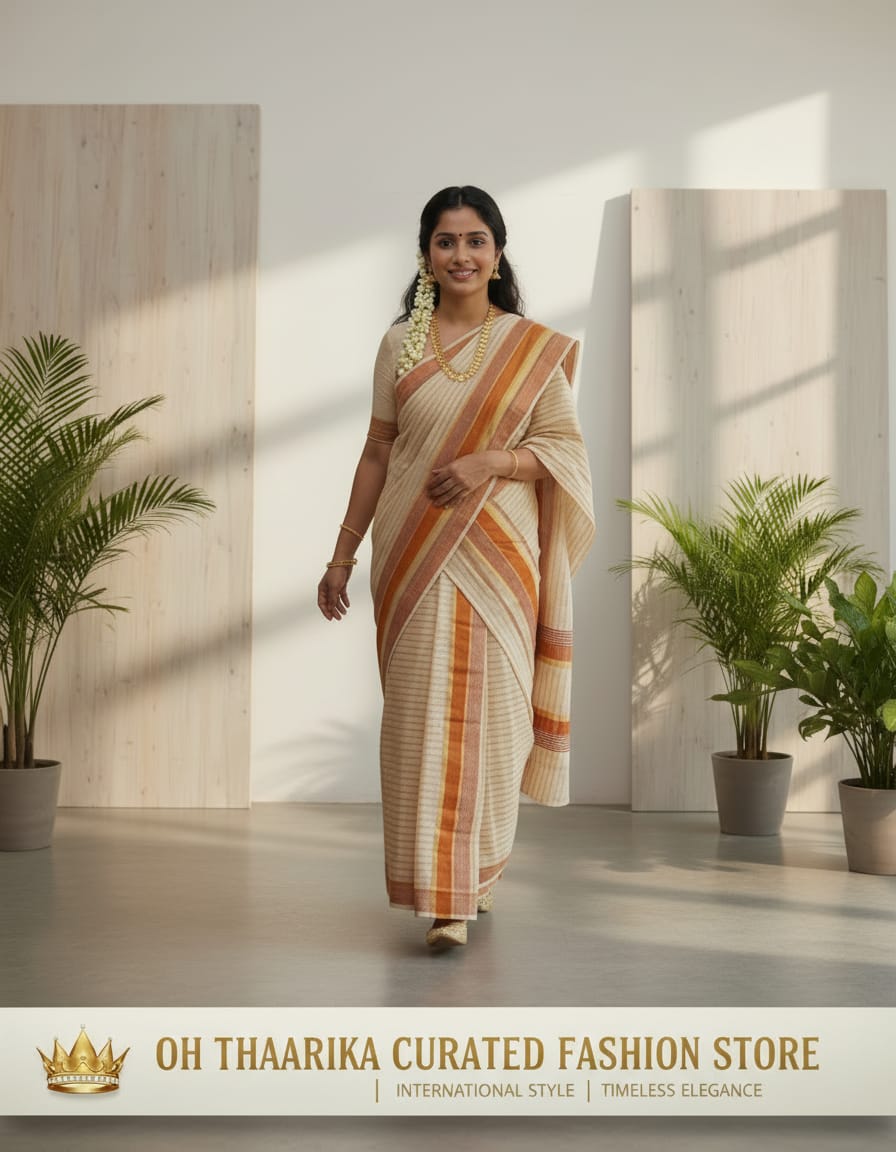 Single Set Mundu - Kerala Style