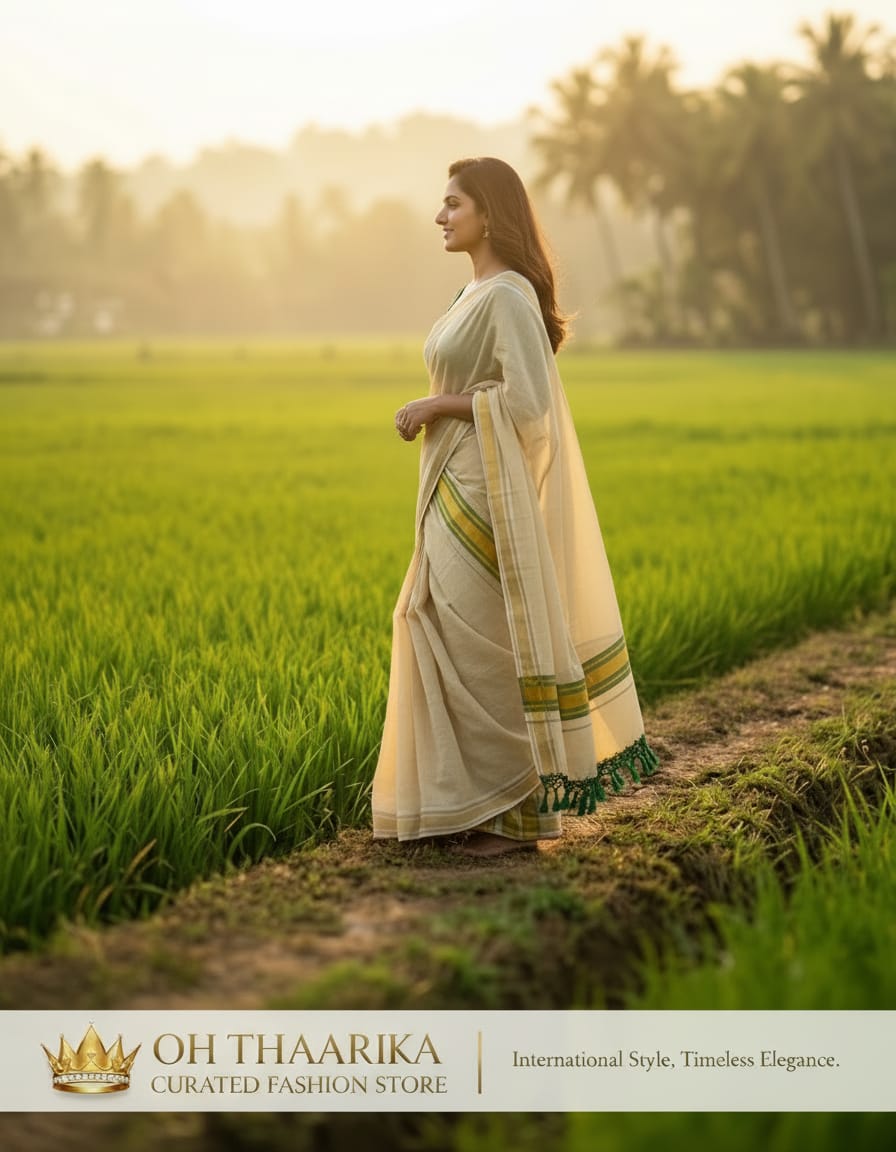 3x3 Fancy Set Mundu - Extra Length Kerala Style