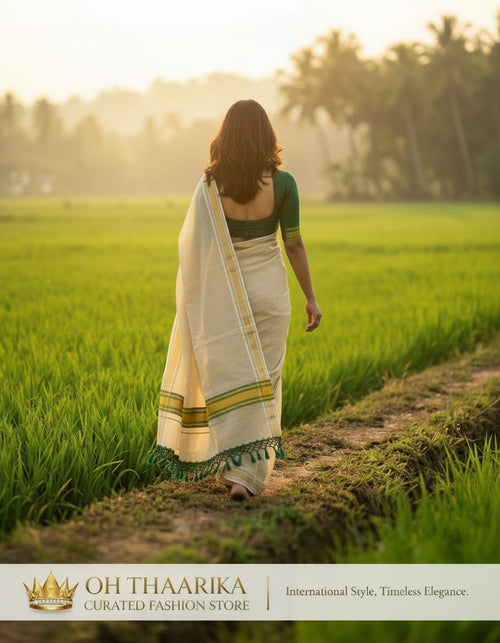 3x3 Fancy Set Mundu - Extra Length Kerala Style