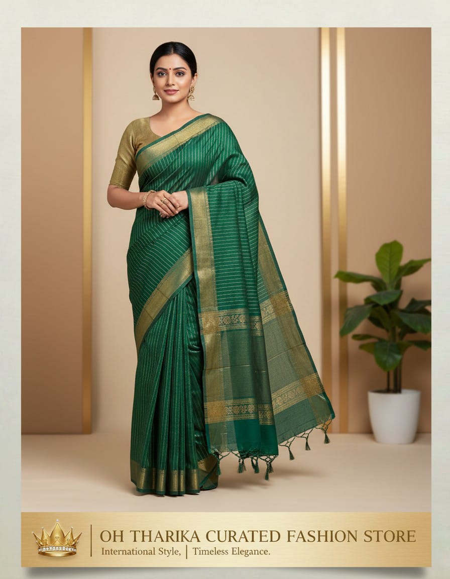Kalyani Retta Petta Border Saree - 100% Pure Cotton