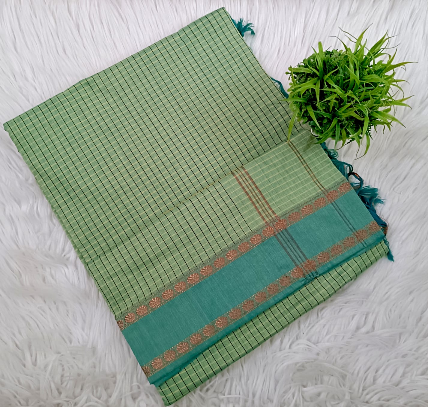 Kalyani Retta Petta Border Saree - 100% Pure Cotton