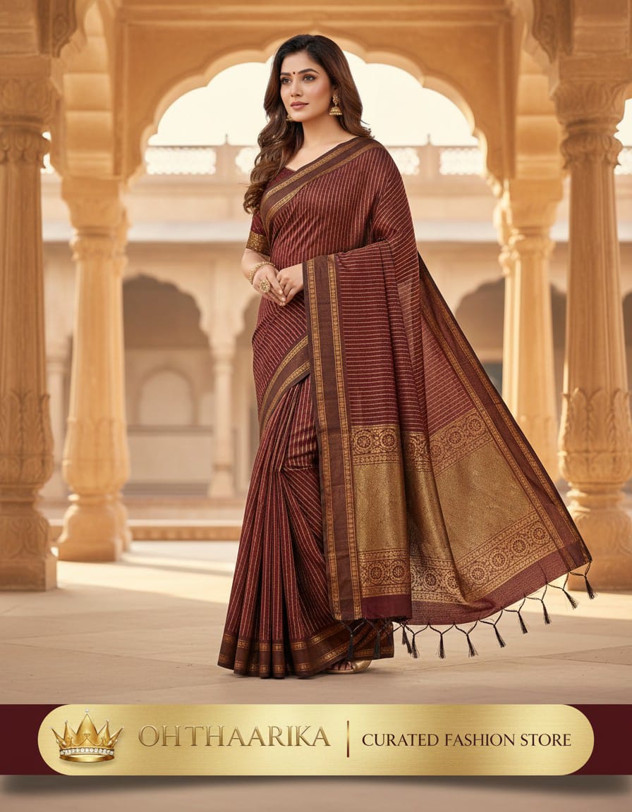Kalyani Retta Petta Border Saree - 100% Pure Cotton