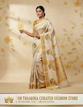 Tissue Embroidery Saree – Floral Gold