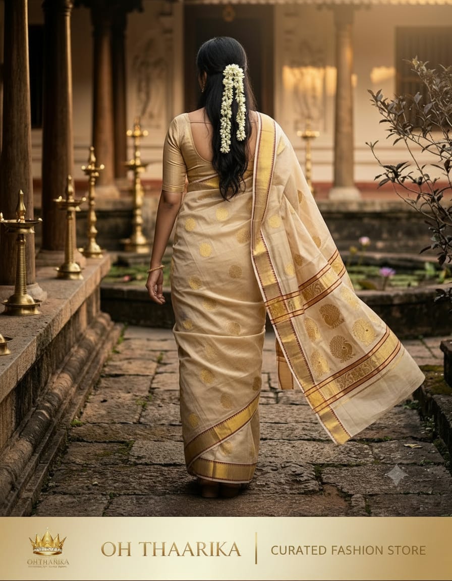 Balaramapuram Kerala Handwoven Saree 6.25 Mtr
