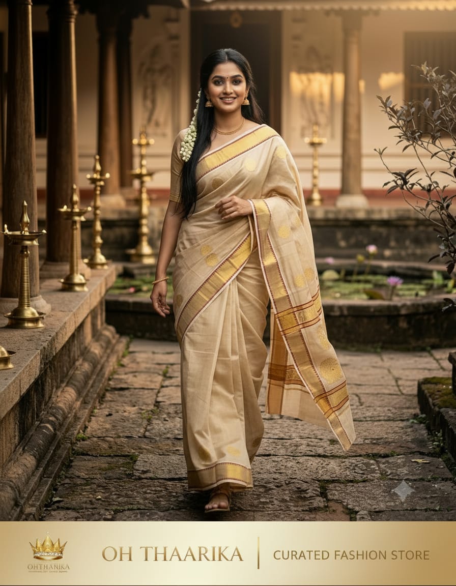 Balaramapuram Kerala Handwoven Saree 6.25 Mtr