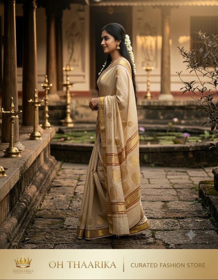Balaramapuram Kerala Handwoven Saree 6.25 Mtr