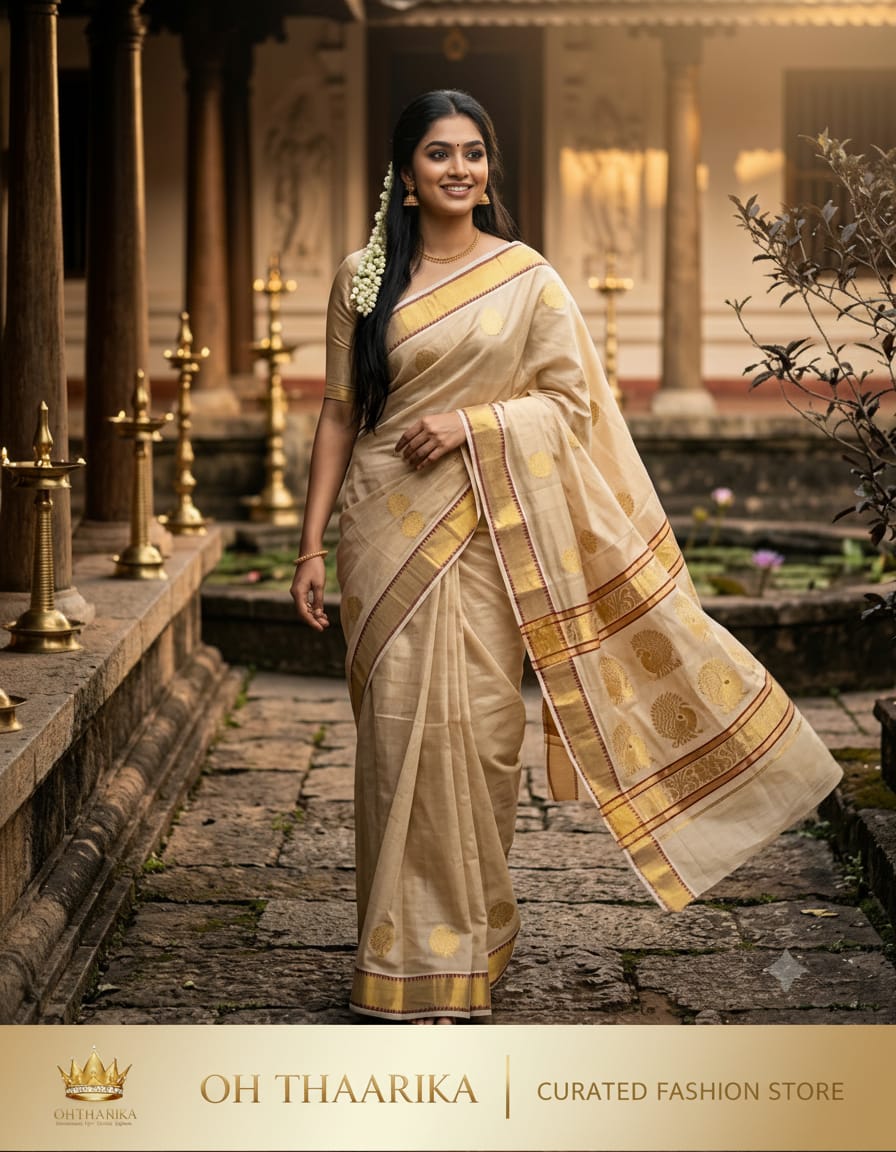 Balaramapuram Kerala Handwoven Saree 6.25 Mtr